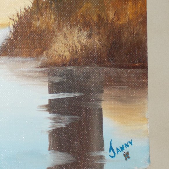 Vintage landscape painting 11"x14" signed - Picture 3 of 4